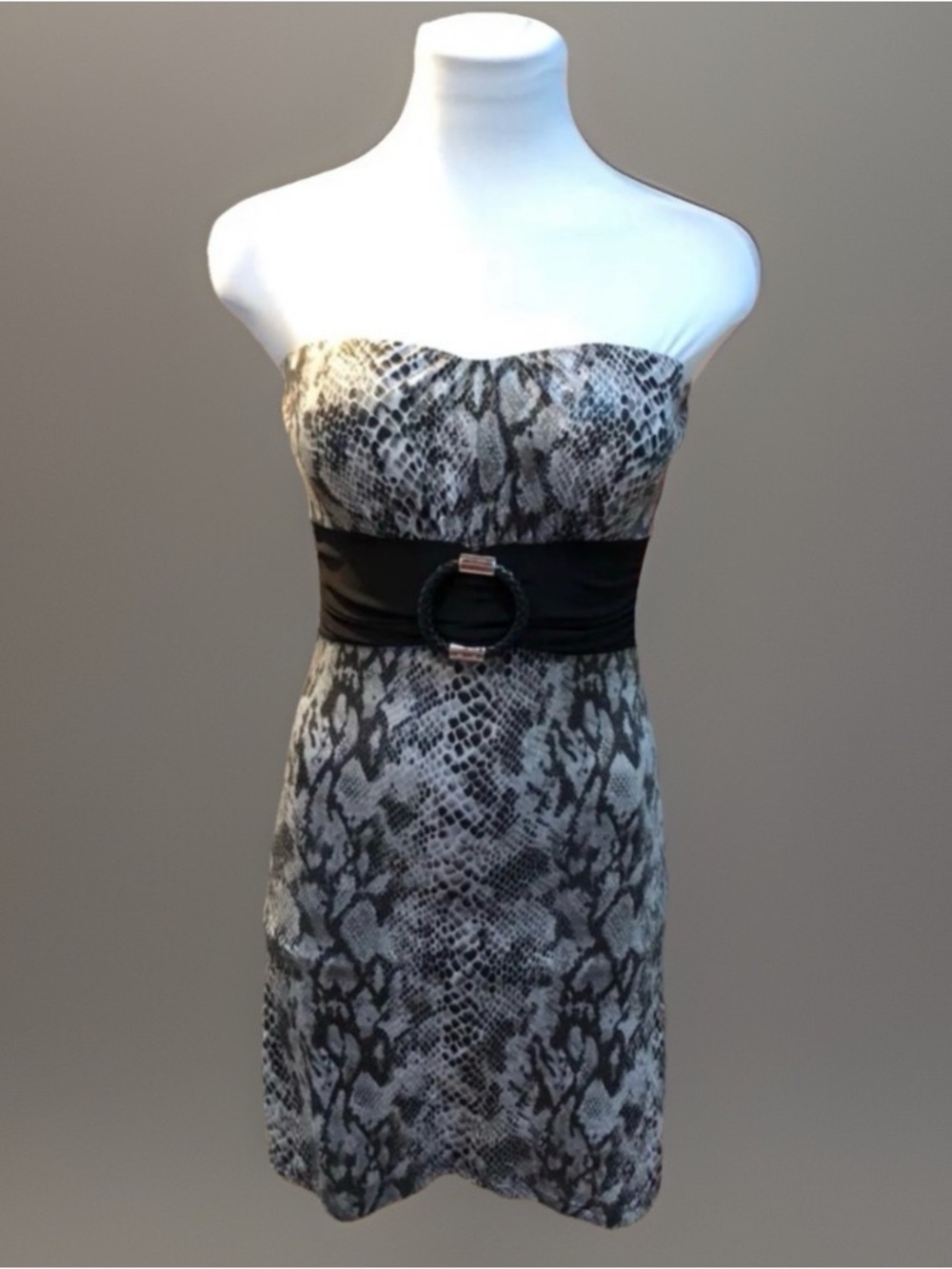 Animal Snake Print Strapless SEXY Body Hug Mini Event Party Cocktail Dre…